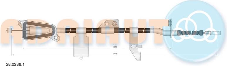 Cable handbrake 28.0238.1 - image 2