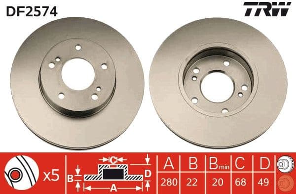 Brake Disc DF2574 - image 3