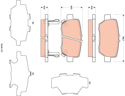 Brake Pad Set, disc brake GDB3512 - image 2