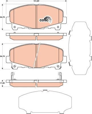 Brake Pad Set, disc brake COTEC GDB3477 - image 3