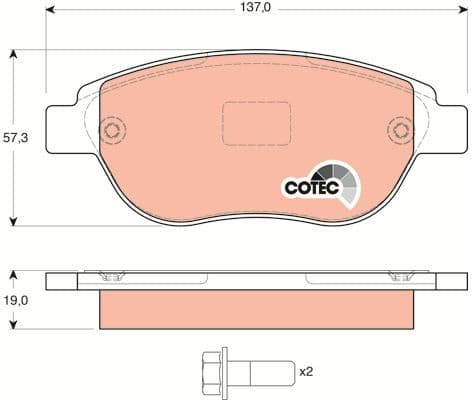 Brake pads front, Top Quality GDB1464 - image 4
