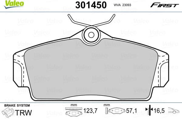 Brake Pad Set, disc brake ESSENTIAL 301450