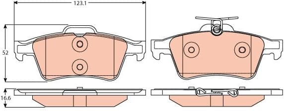 Brake pads rear, Top Quality GDB2086 - image 4