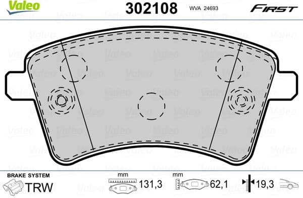 Brake Pad Set, disc brake ESSENTIAL 302108
