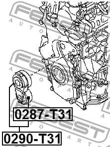 Belt Tensioner, V-ribbed belt 0290-T31 - image 2
