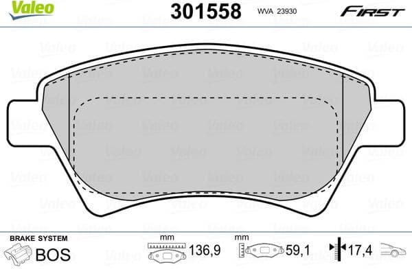 Brake Pad Set, disc brake ESSENTIAL 301558