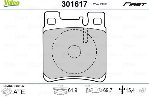 Brake Pad Set, disc brake ESSENTIAL 301617