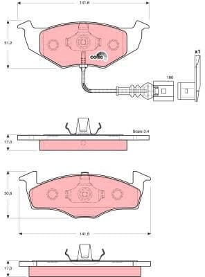 Brake Pad Set, disc brake COTEC GDB1586 - image 3
