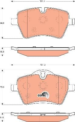 Brake Pad Set, disc brake COTEC GDB1712 - image 3
