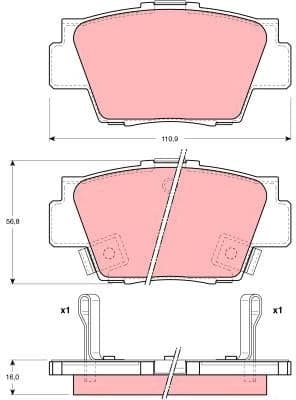 Brake Pad Set, disc brake GDB3039 - image 2