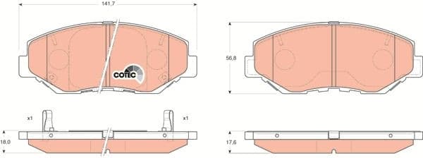 Brake Pad Set, disc brake COTEC GDB3325 - image 3