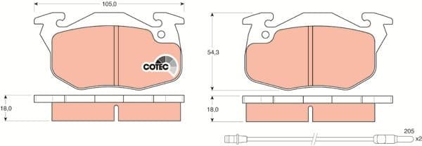 Brake Pad Set, disc brake COTEC GDB327 - image 3