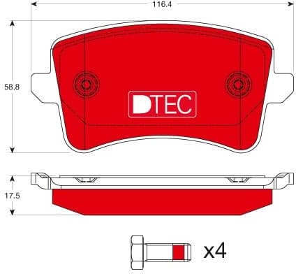 Brake Pad Set, disc brake DTEC COTEC GDB1765DTE - image 2
