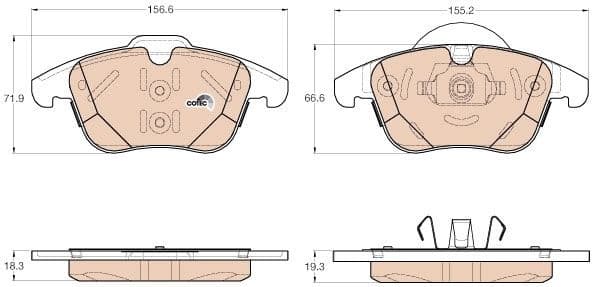 Brake Pad Set, disc brake COTEC GDB1960 - image 3