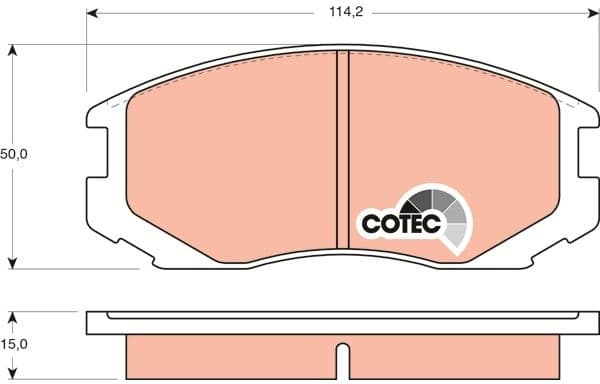 Brake Pad Set, disc brake COTEC GDB3046 - image 3