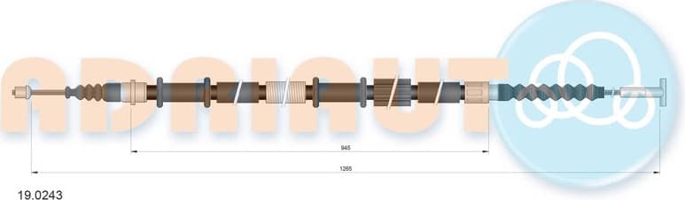Cable Pull, parking brake 19.0243