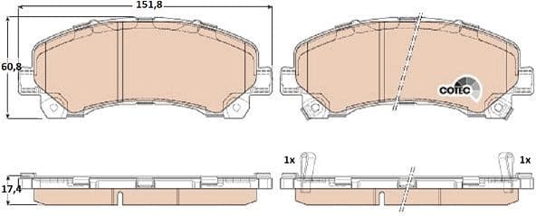 Brake Pad Set, disc brake COTEC GDB3545 - image 3