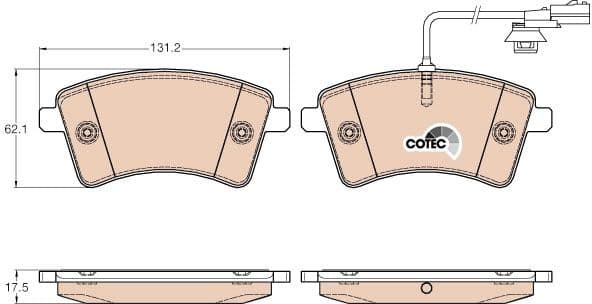 Brake Pad Set, disc brake COTEC GDB1941 - image 3