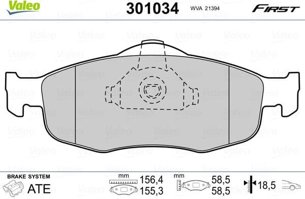 Brake Pad Set, disc brake ESSENTIAL 301034