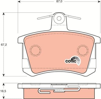 Brake Pad Set, disc brake COTEC GDB1163 - image 4