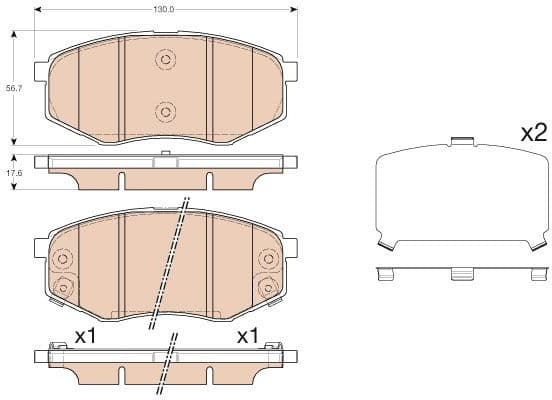Brake Pad Set, disc brake GDB3553 - image 2