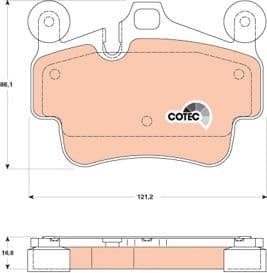 Brake Pad Set, disc brake COTEC GDB1836 - image 3