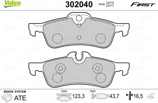 Brake Pad Set, disc brake ESSENTIAL 302040