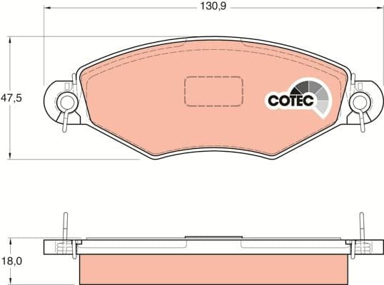Brake Pad Set, disc brake COTEC GDB1361 - image 3