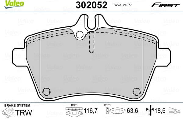 Brake Pad Set, disc brake ESSENTIAL 302052