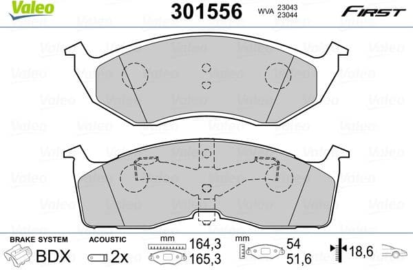 Brake Pad Set, disc brake ESSENTIAL 301556