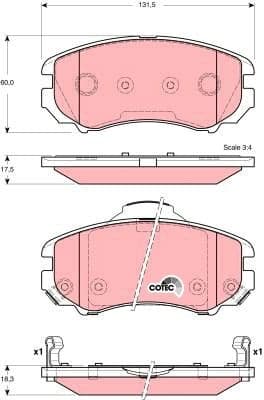 Brake Pad Set, disc brake COTEC GDB3386 - image 2