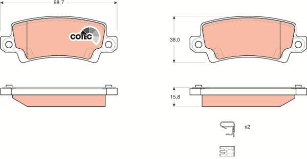 Brake pads rear, Top Quality GDB3289 - image 3