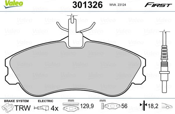 Brake Pad Set, disc brake ESSENTIAL 301326