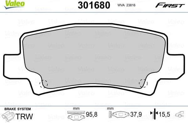 Brake Pad Set, disc brake ESSENTIAL 301680