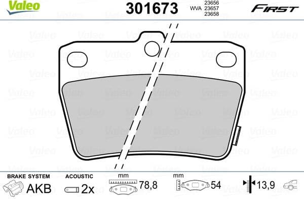 Brake Pad Set, disc brake ESSENTIAL 301673