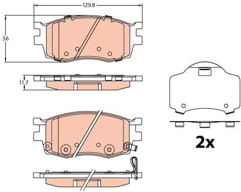 Brake Pad Set, disc brake GDB3226 - image 2