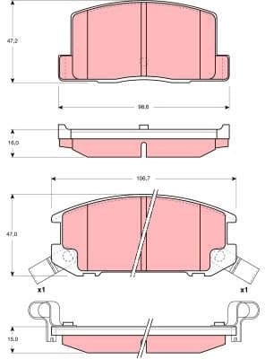 Brake Pad Set, disc brake GDB3058 - image 2