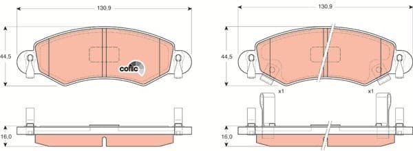 Brake Pad Set, disc brake COTEC GDB1420 - image 3