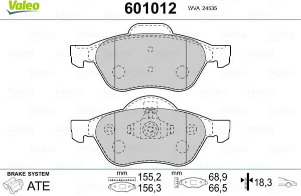 Brake Pad Set, disc brake 601012