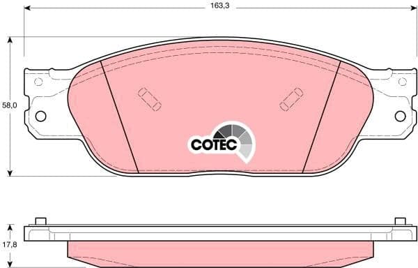 Brake Pad Set, disc brake COTEC GDB1401 - image 4