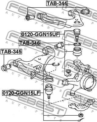 Mounting, control/trailing arm TAB-344 - image 2