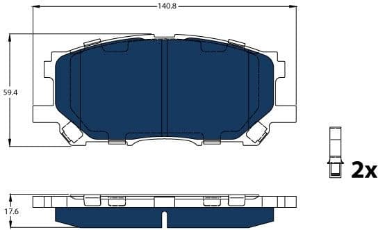 Brake Pad Set, disc brake ELECTRIC BLUE GDB3338BTE - image 2