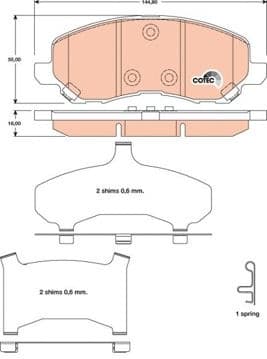 Brake Pad Set, disc brake COTEC GDB4142 - image 3