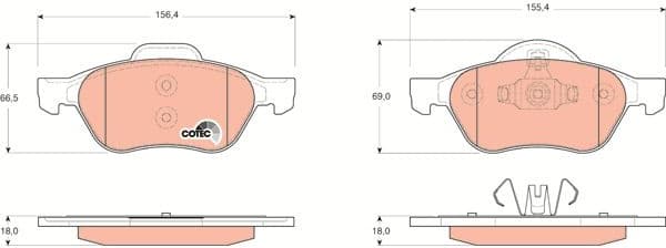 Brake Pad Set, disc brake COTEC GDB1687 - image 4