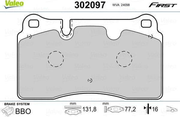 Brake Pad Set, disc brake ESSENTIAL 302097
