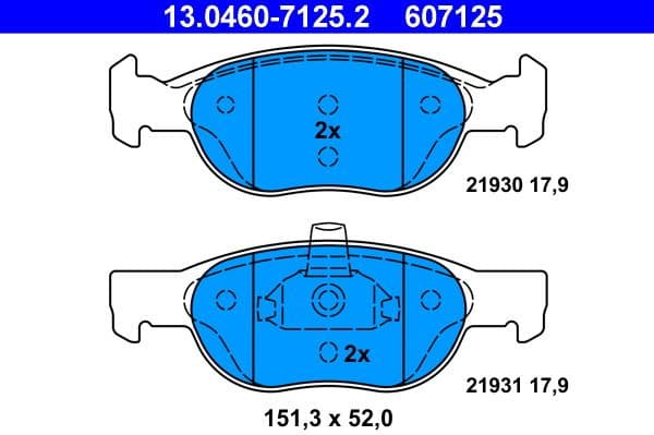Brake Pad Set, disc brake 13.0460-7125.2