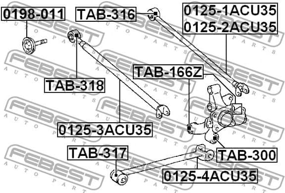 Control/Trailing Arm, wheel suspension 0125-3ACU35 - image 2