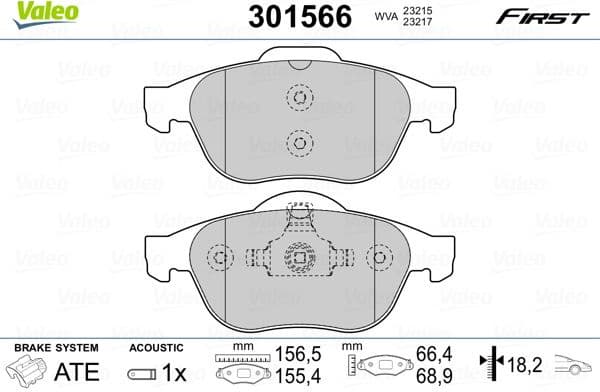 Brake Pad Set, disc brake ESSENTIAL 301566