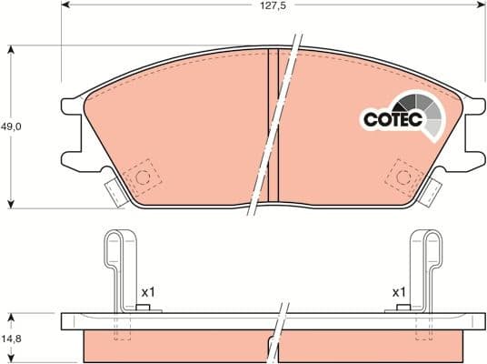 Brake Pad Set, disc brake COTEC GDB893 - image 3