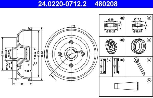 Brake Drum 24.0220-0712.2